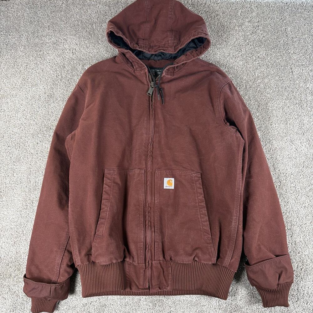 Carhartt Jacket Men M Dark Cedar Full Zip Active Quilt Lined J130-224 RARE COLOR